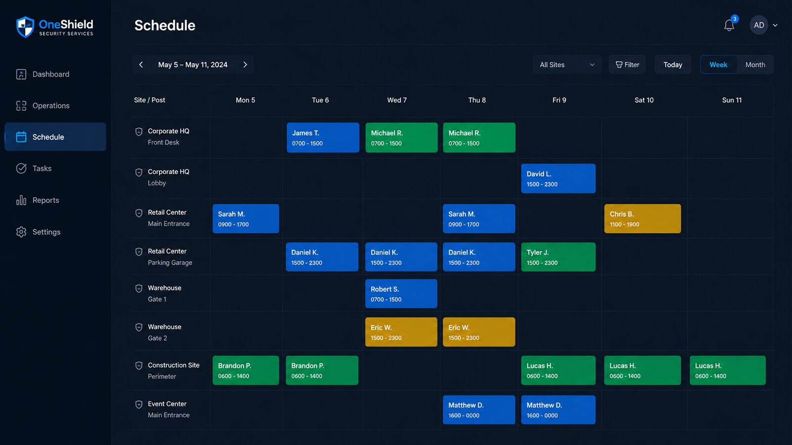 Scheduling and attendance dashboard
